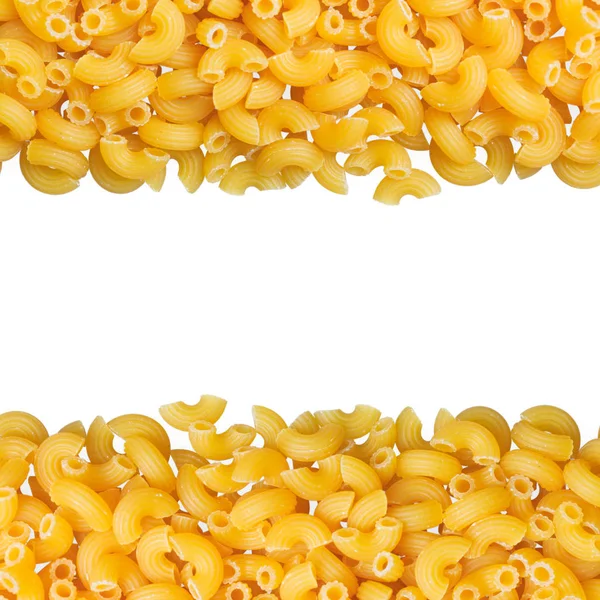 Macaroni Angle Pasta Closeup Copy Space Clipping Path White Background — Stock Photo, Image