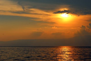 Adriyatik Denizi güzel günbatımı