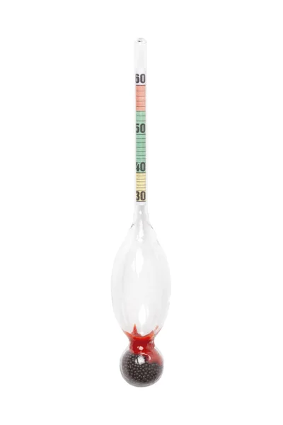 Analogue Gauge Alcohol Meter Hydrometer Isolated White — Stock Photo, Image