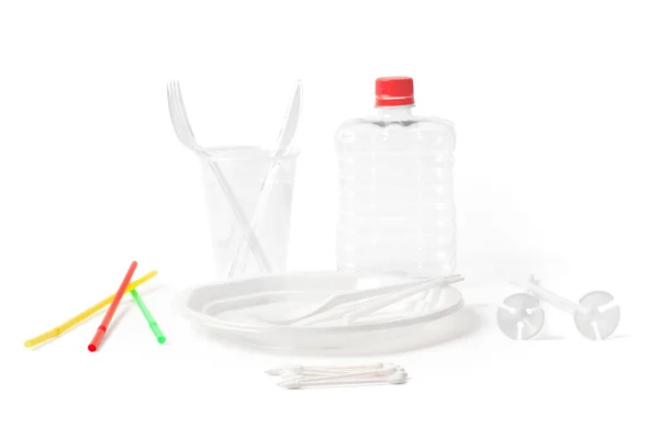 Descartável Para Tirar Talheres Plástico Peças Para Uso Único Objetos — Fotografia de Stock