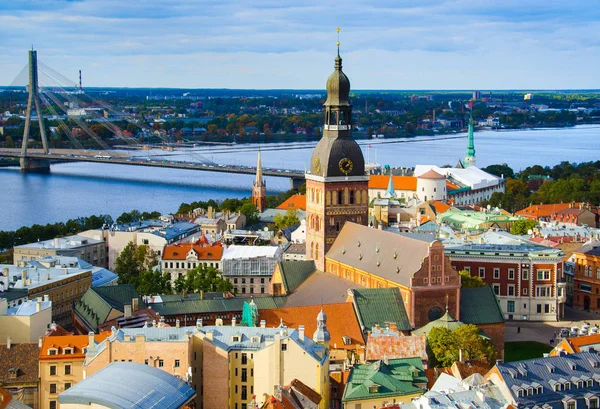 Panorama View Van Riga Cityscape Old Town Dome Cathedral Cathedral — Stockfoto