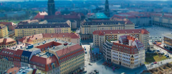 Vista Panorámica Ciudad Dresde Con Plaza Central Edificios Antiguos Desde — Foto de Stock