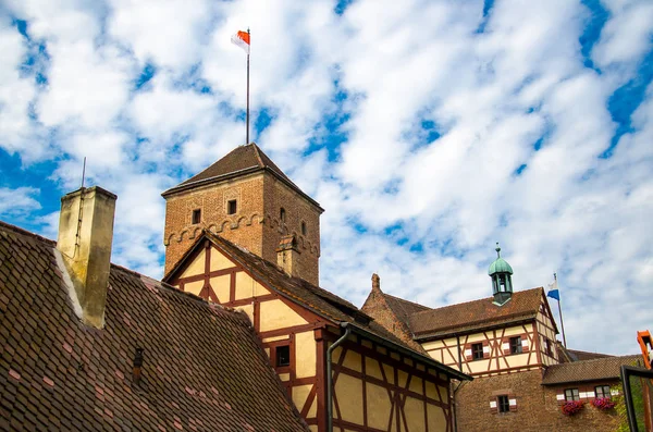 Old Medieval Castle Heathen Tower Kaiserburg City Nuremberg Nurnberg Mittelfranken — Stock Photo, Image