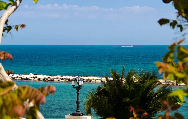 Promenade Remblai Imperatore Augusto Avec Réverbère Vue Sur Mer Adriatique — Photo