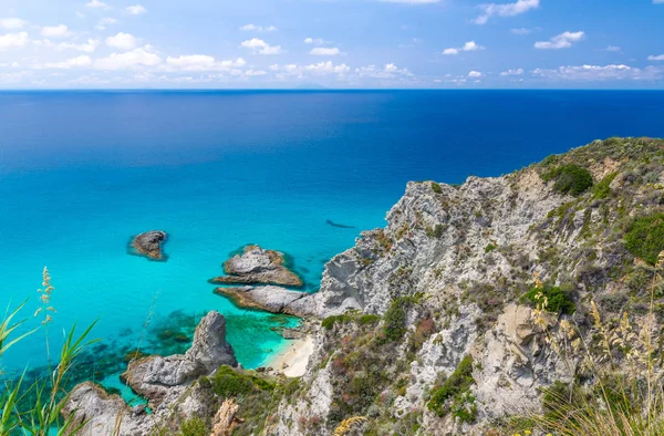 Panoramisch Luchtfoto Van Horizon Verbazingwekkende Tropische Blauwe Azuurblauwe Turquoise Water — Stockfoto