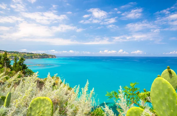 Bovenaanzicht Van Mooie Verbazende Tyrreense Zee Met Turkoois Water Tropische — Stockfoto