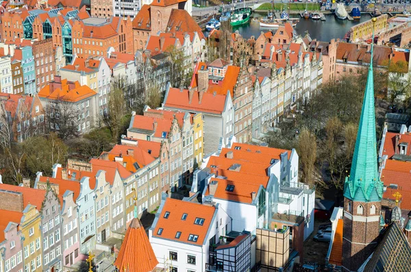Luftaufnahme Des Alten Historischen Stadtzentrums Mit Typischen Bunten Häuserfassaden Ziegeldächern — Stockfoto