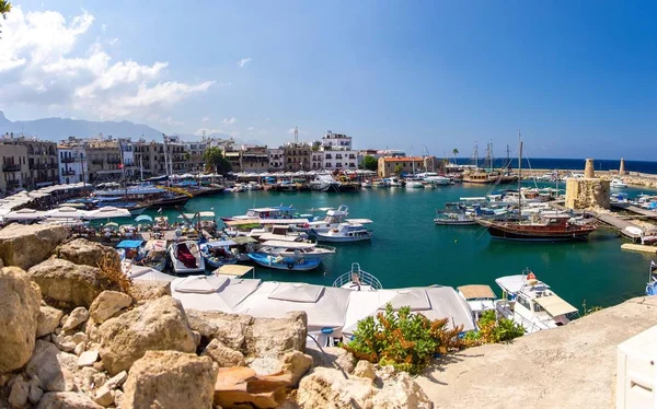 Blick Von Der Alten Burg Auf Yachthafen Und Yachthafen Kyrenia — Stockfoto