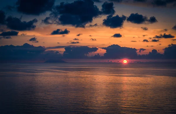 Aerial View Beautiful Amazing Sea Sunset Ocean Sunrise Seascape Endless — Stock Photo, Image