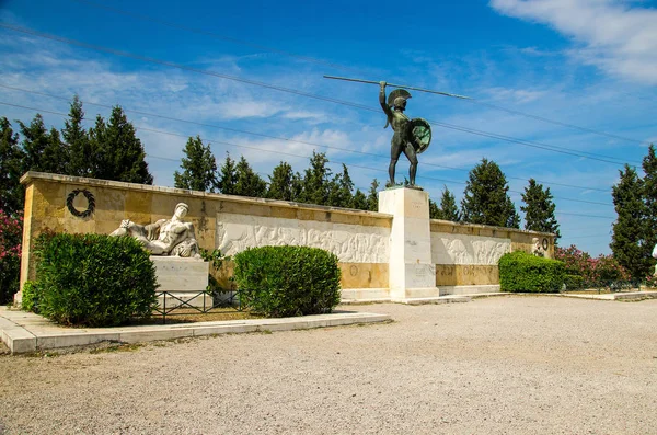 Monumento Leonid 300 Espartanos Termópilas Grécia — Fotografia de Stock