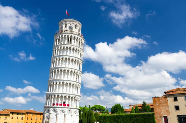 Šikmá Věž Torre Dělala Pisa Piazza Del Zázračoli Modrá Obloha — Stock fotografie