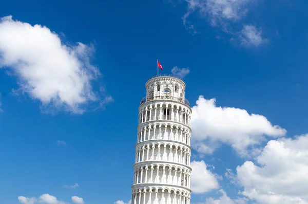 Опирающаяся Башня Torre Pisa Площади Piazza Del Miracoli Голубое Небо — стоковое фото