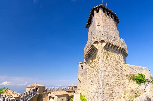 Prima Torre Guaita First Medieval Tower Stone Brick Fortress Wall — Stock Photo, Image