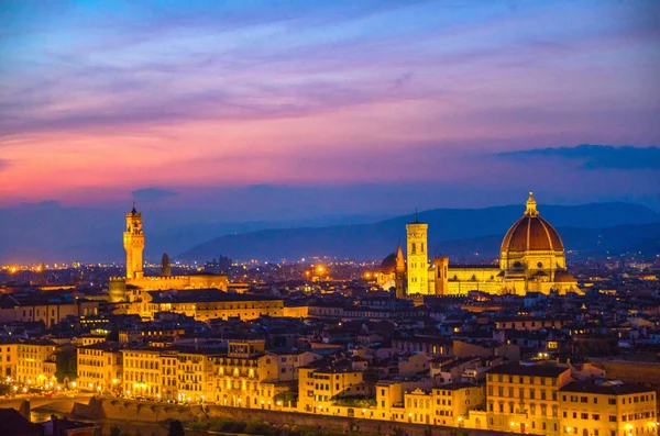 Vista Panoramica Sulla Città Firenze Con Duomo Cattedrale Santa Maria — Foto Stock