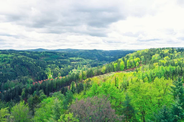 Slavkov Forest Luftaufnahme Mit Hügeln Und Grünen Bäumen Der Nähe — Stockfoto