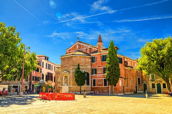 Venetië Italië September 2019 Chiesa Rettoriale Katholieke Kerk Gebouw Groene — Stockfoto