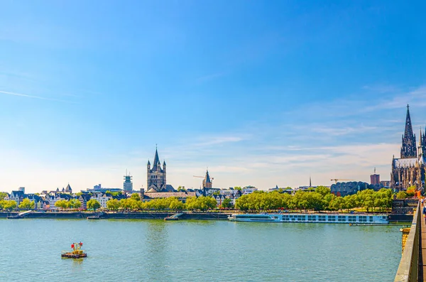 Cologne Cityscape Historic City Center Cologne Cathedral Saint Peter Great — стокове фото