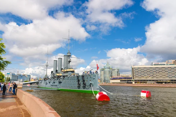 San Petersburgo Rusia Agosto 2019 Aurora Protected Cruiser Museum Ship — Foto de Stock