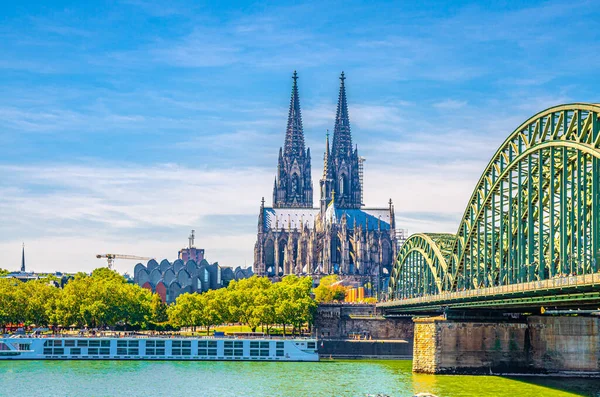 Köln Stadsbild Historiska Centrum Med Köln Cathedral Romersk Katolska Kyrkan — Stockfoto