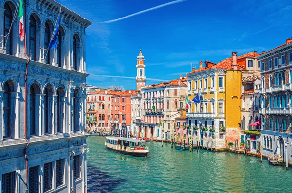 Grand Canal Waterway Venice Historical City Centre Vaporetto Venetian Architecture Stock Picture