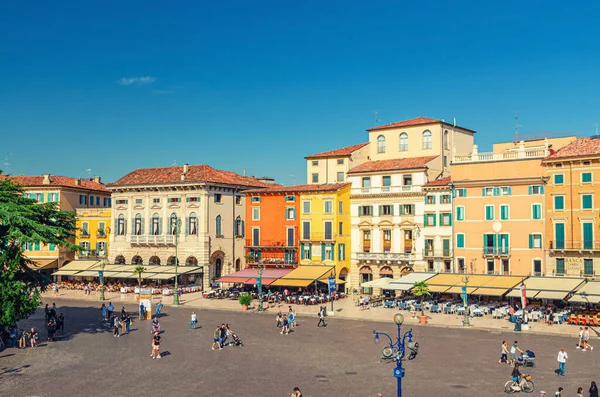 Verona Itálie Září 2019 Náměstí Piazza Podprsenka Historickém Centru Města — Stock fotografie