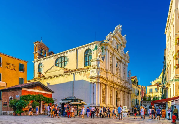 Venecia Italia Septiembre 2019 Turistas Caminando Por Plaza Campo Santa — Foto de Stock