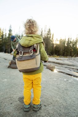 Mutlu bir aile ziyaret California'daki Yosemite Milli Parkı