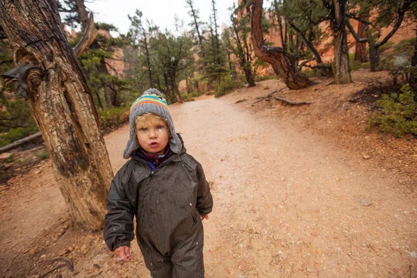 Хлопчик Похід Брайс Каньйон Національний Парк Штат Юта Сша — стокове фото