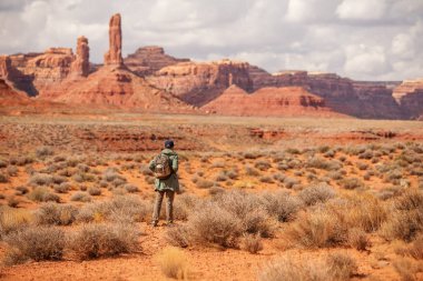 Uzun yürüyüşe çıkan kimse Valley of Gods, ABD
