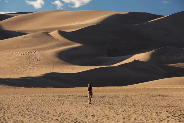 Un turista viajó por el desierto — Foto de Stock