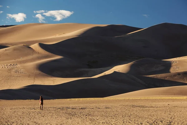 Un turista viajó por el desierto — Foto de Stock