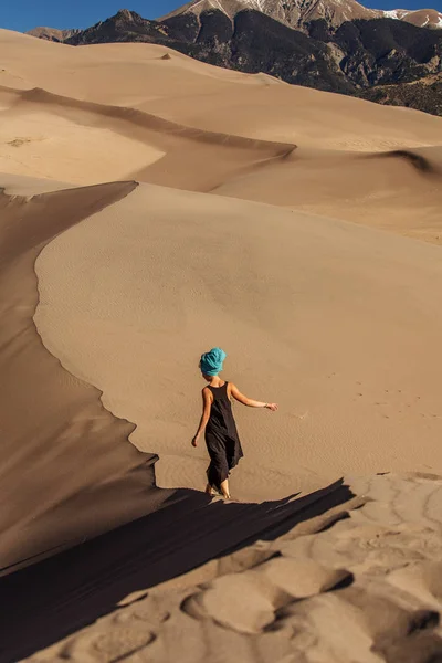Beautiful woman in desert