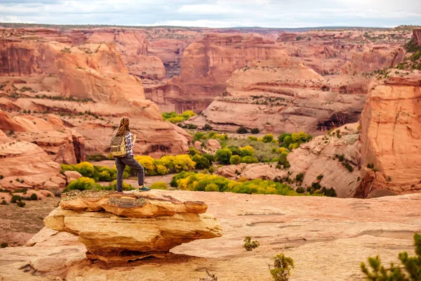 En vandrare i Canyon de Chelly National Monument — Stockfoto