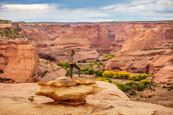 Kanyon de Chelly Ulusal Anıtı'nda bir yürüyüşçü