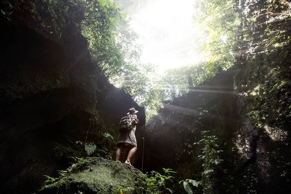 Woman in jungle on Bali, Indonesia  — Stok Foto