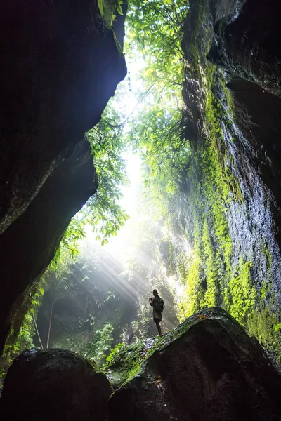 Woman in jungle on Bali, Indonesia  — kuvapankkivalokuva