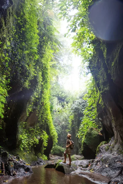 Woman in jungle on Bali, Indonesia 