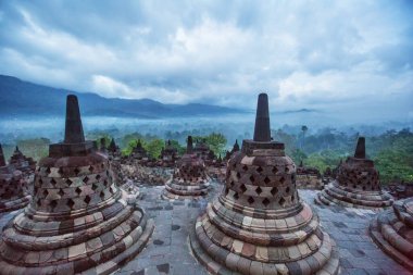 Borobudur Tapınağı 'nda Gündoğumu, Java, Bali
