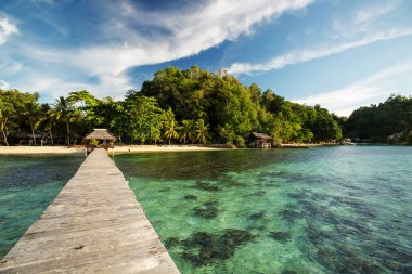 Manzaralı Togean Adası, Sulawesi, Endonezya