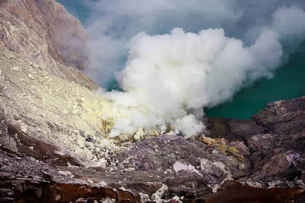 Dalam Gunung Berapi Ijen Jawa Indonesia — Stok Foto