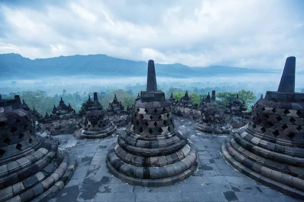 Matahari Terbit Candi Borobudur Jawa Bali — Stok Foto