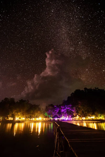 Landscape of Togean island in the night with the blizzard