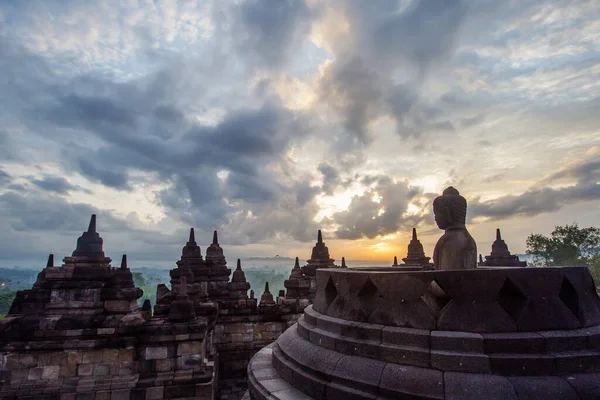 Matahari Terbit Candi Borobudur Jawa Bali Stok Lukisan  