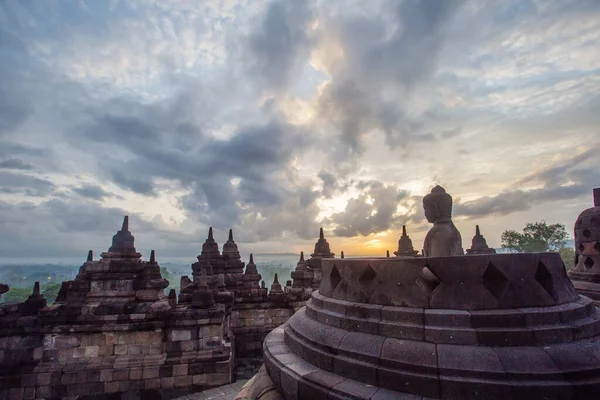 Matahari Terbit Candi Borobudur Jawa Bali Stok Gambar Bebas Royalti
