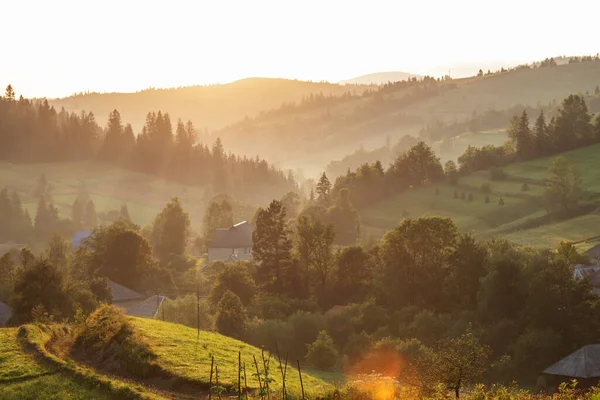 Beau Lever Soleil Dans Les Montagnes Des Carpates Automne — Photo