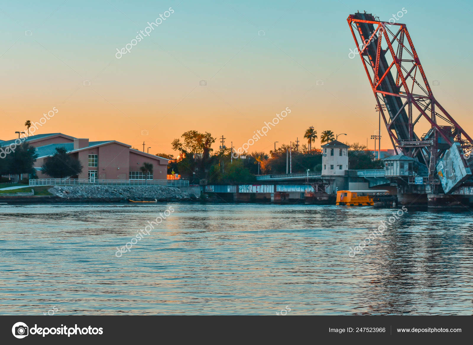 Baie Tampa Floride Janvier 2019 Drawbridgre Dans Rue Cass