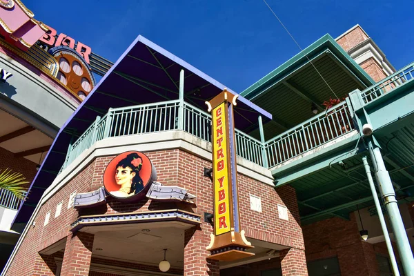 Ybor City Tampa Bay Florydzie Stycznia 2019 Znak Kolorowy Centro — Zdjęcie stockowe