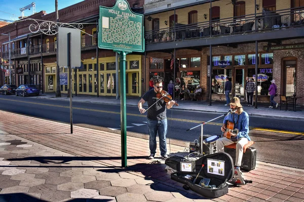 Ybor Міста Tampa Bay Штат Флорида Січня 2019 Гітарист Скрипаль — стокове фото