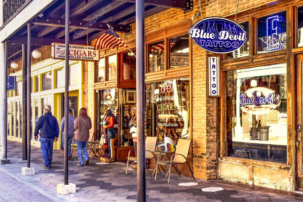 Ybor City Tampa Bay, Florida. January 19 , 2019 Vintage cigars store in 7th ave.