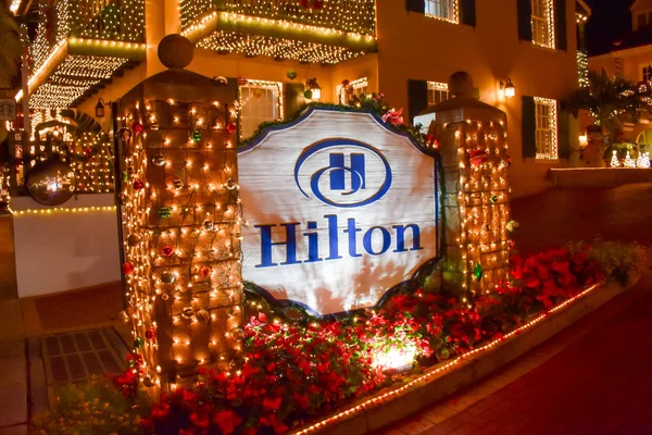 Augustine Florydzie Stycznia 2019 Znak Świetlny Hotel Święta Bożego Narodzenia — Zdjęcie stockowe